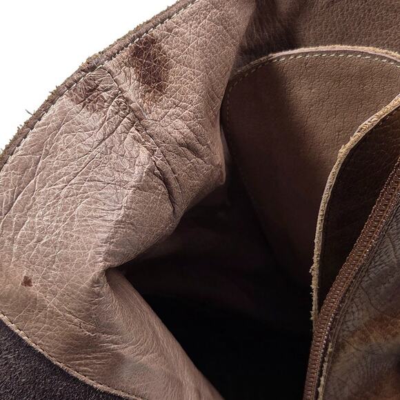 Jeffrey Campbell Ibiza Distressed Brown Leather Ankle Boots Side Zip Size 6.5 - Picture 12 of 14